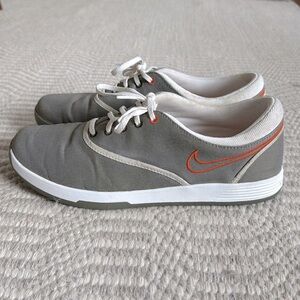 Nike Spikeless Lunarlon Gray & Orange Golf Shoe Size 8.5